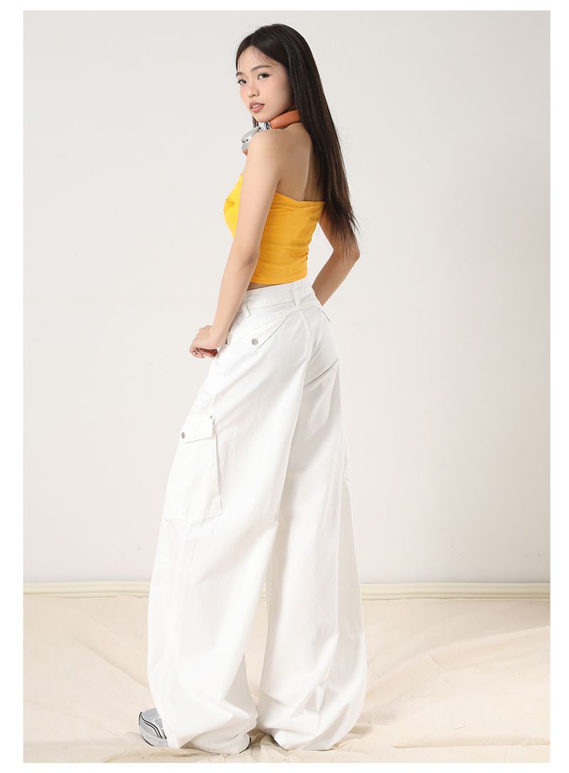 Aigrids Amerikaans gedeconstrueerd ontwerpwerk Trendy dames vroege herfst losse casual geplooide rechte gedrapeerde broek_voghion.com