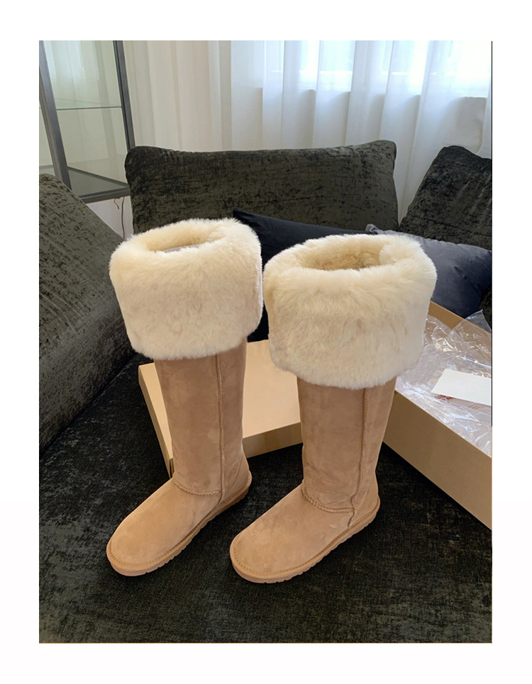 P92023 Autumn Winter New Korean Style Mid-calf Warm Snow Boots with Veet and Thickened Buttons, Versatile Plush Women's_voghion.com