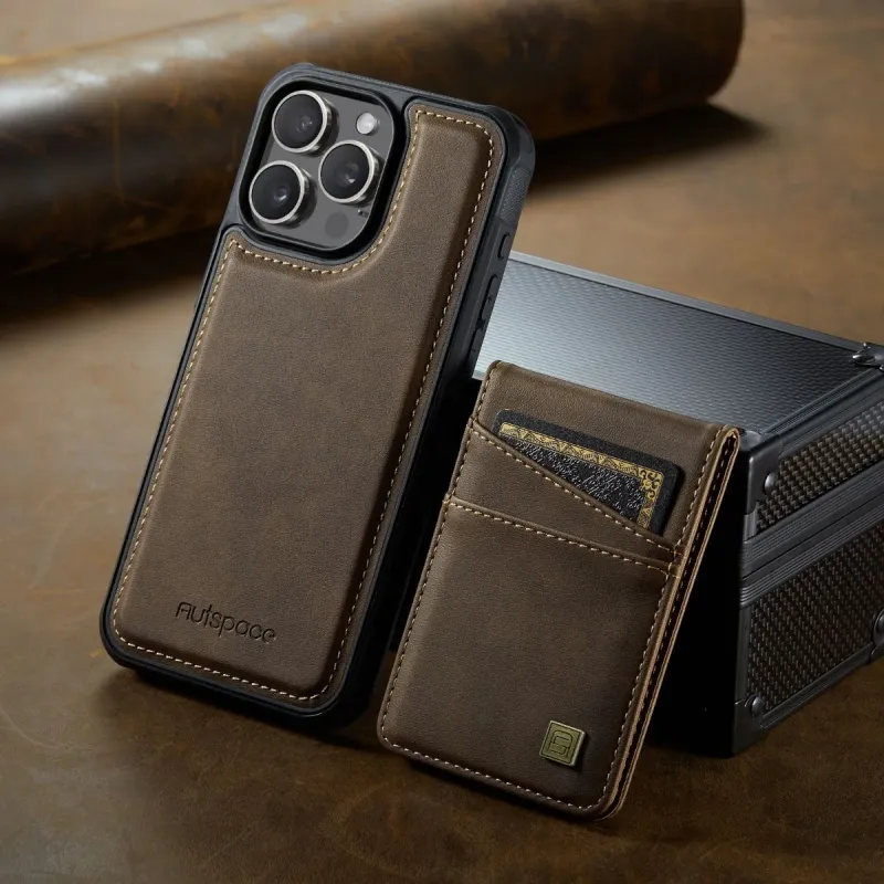 Porta carte di credito con chiusura a scatto RFID, portafoglio staccabile per custodia magnetica per iPhone 16 Pro Max 15 14 Plus 13 12 in pelle PU_voghion.com