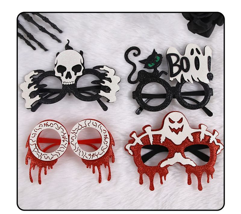Accessori per foto a forma di zucca - Occhiali per costumi di Halloween per bambini con motivo a teschio di pipistrello_voghion.com