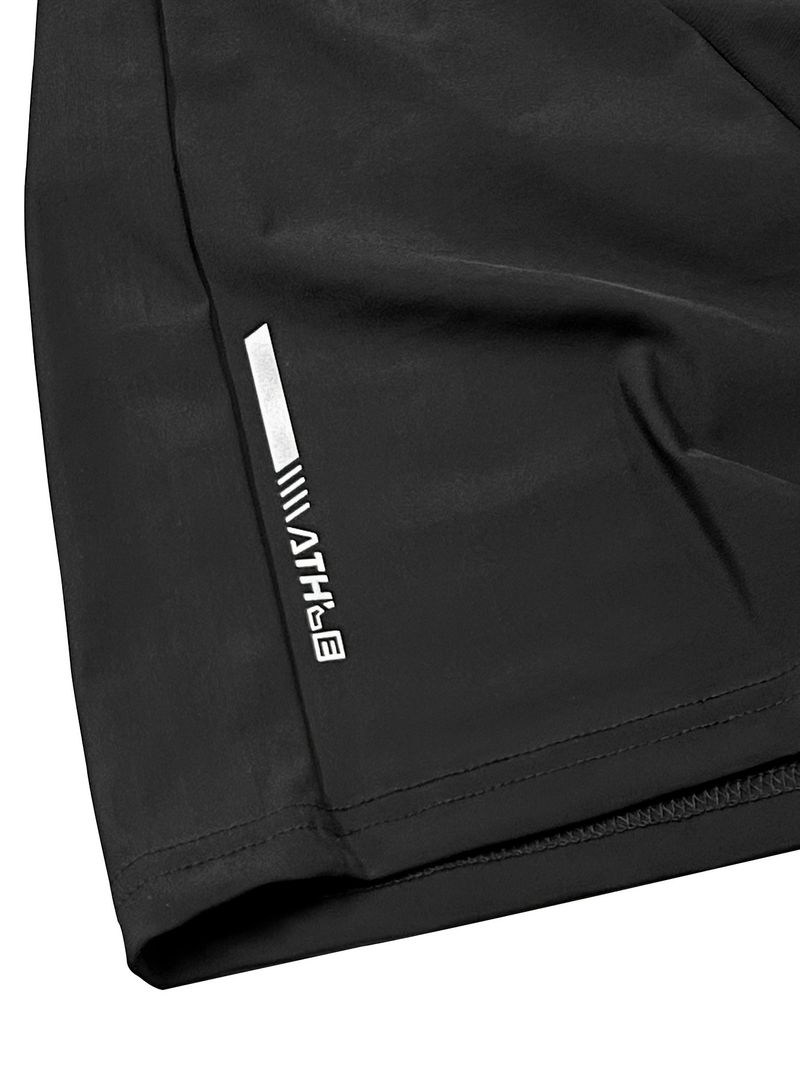 Men's Breathable Nylon Spandex Summer Shorts - High Elasticity, Waist Drawstring, Zipper Pockets, Navy Blue, Ideal For Gym, Hiking_voghion.com