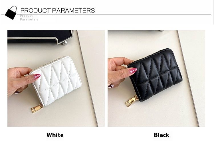 2024 neue Karte Tasche frauen Kurze Reißverschluss Handtasche Bestickt Thread Null Brieftasche_voghion.com