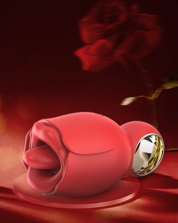 Vibratore per adulti, giocattoli sessuali per donna - Giocattolo sessuale a forma di rosa con lingua leccabile ruotata di 360°, giocattoli sessuali femminili con manico, giocattoli per adulti per donne con 8 leccate_voghion.com