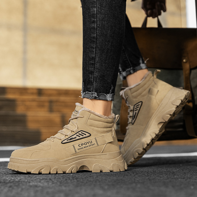 Stivaletti da uomo Caldi invernali Stivaletti casual Trekking Escursionismo Scarpe da jogging Stivali da neve termici con lacci antivento_voghion.com