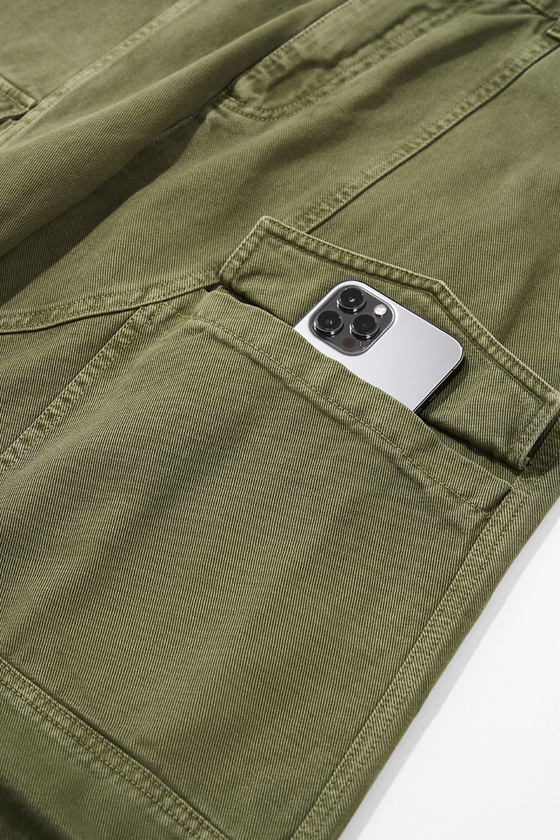 Herren-Cargohose – Streetwear Vintage, 100 % Baumwolle, Multi-Pocket- und Wide-Leg-Design (Schwarz/Armygrün/Khaki/Anthrazit, S-XL)_voghion.com