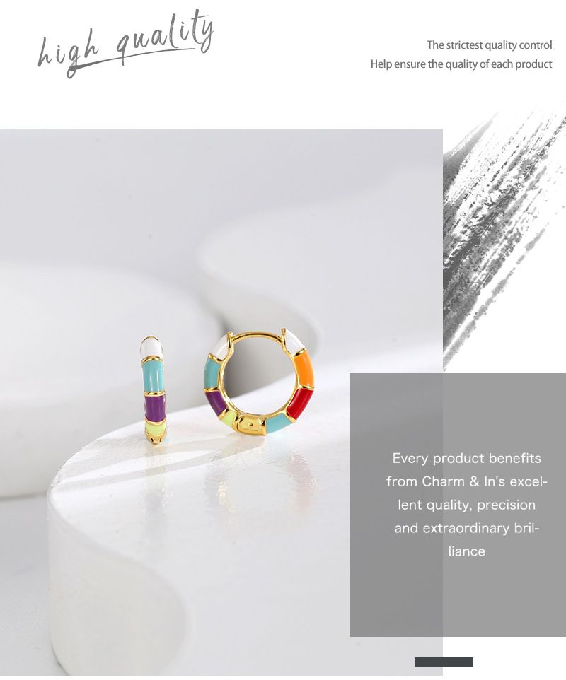 Orecchini a goccia colorati con colla a forma di salvagente dolce e fresco, stile semplice e versatile, fibbia per orecchini in rame_voghion.com