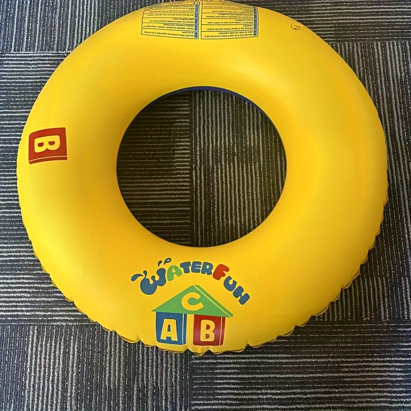 Fortykket oppustelig svømmering med PVC, badeflyder med bogstavmønster, tilbehør til swimmingpool_voghion.com