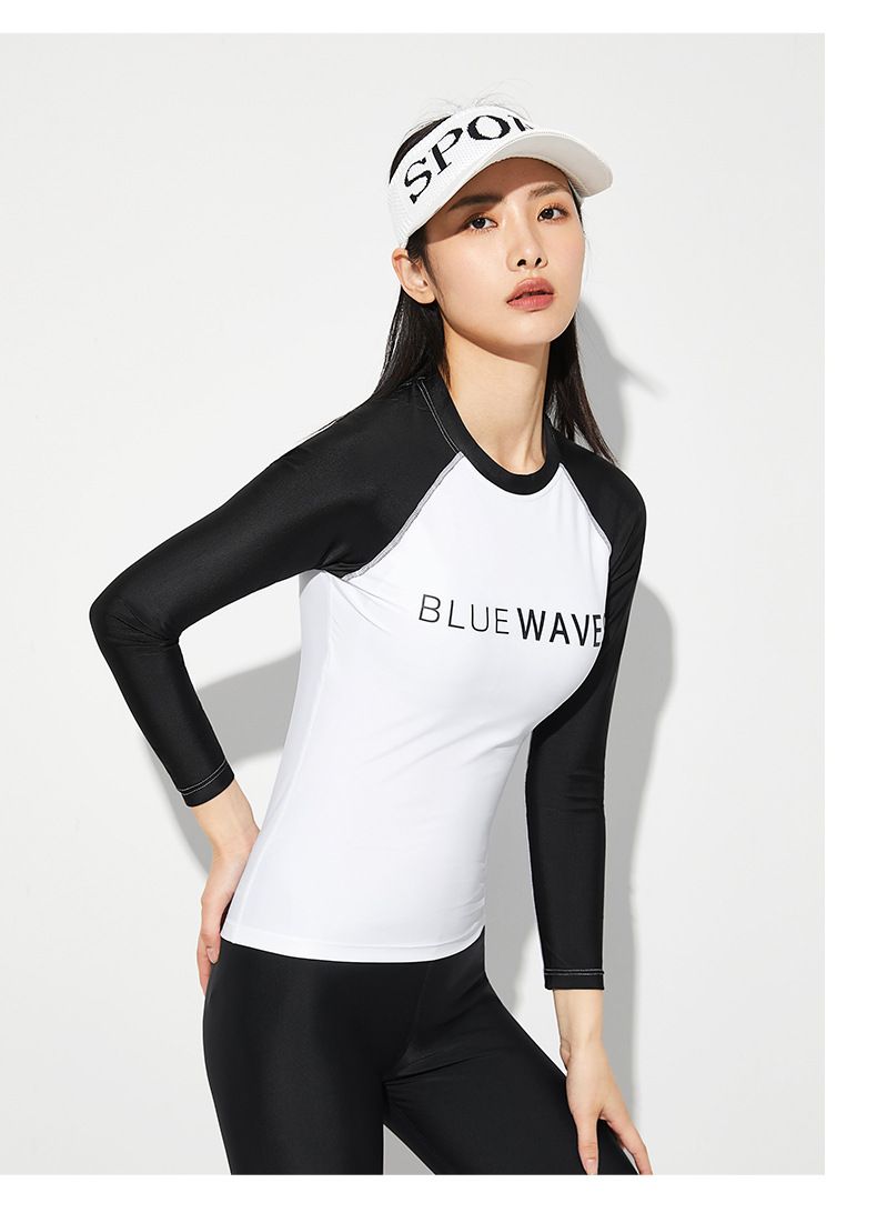 Nuovo costume da bagno due pezzi da donna, protezione solare, costume da surf da spiaggia ad asciugatura rapida, costume da bagno sportivo slim fit taglie forti_voghion.com