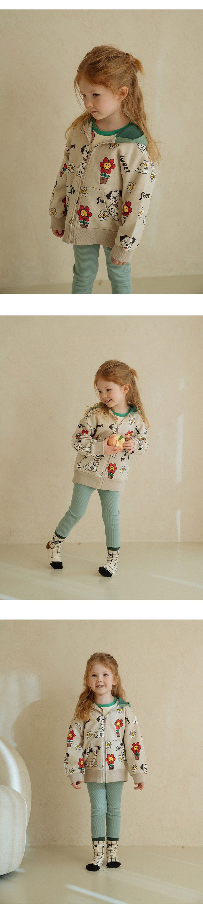 Fertige Jungen und Mädchen Tops Herbst Neue PS Casual Hoodies Cartoon Spotted Dog Hooded Zipper Coat_voghion.com