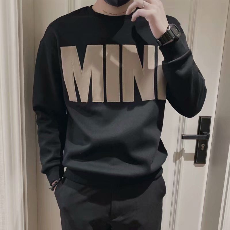Crewneck Hoodie Male Spring And Autumn Tide Instagram Loose Shirt Handsome Men Plankton Handsome Coat_voghion.com