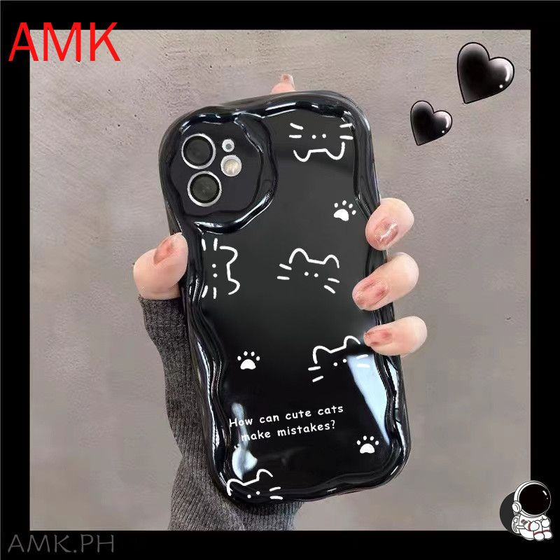 Custodia 3D Wave Samsung S24 S23 S22 S21 Plus Ultra S20 FE A05S A05 A04 A03 A55 A54 A35 M54 M34 M14 Custodia con bracciale in perle di gatto_voghion.com