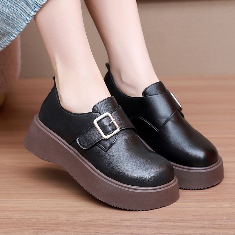 2025 Spring And Autumn Slip-On Loafers Versatile Thick-Soled Single Soft Sole Comfortable Women's Shoes_voghion.com