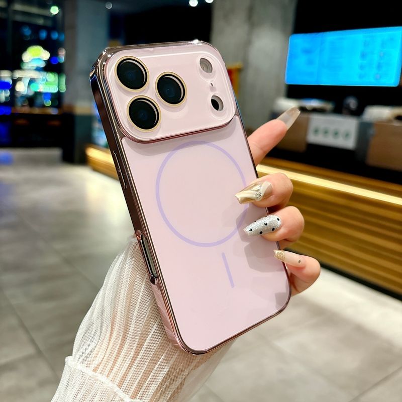 Luxury AG Nano Tempered Glass For Magsafe Case For IPhone 17 Air 16 15 14 13 12 11 Pro Max Plus Magnetic Wireless Charge Cover_voghion.com