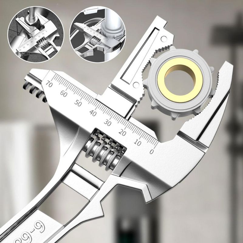 Conjunto de reparo universal de 6-68 mm, ferramentas manuais para banheiro, chave de tubo de abertura grande, chave de porca, chave inglesa ajustável, ferramenta de reparo doméstico, chave inglesa_voghion.com