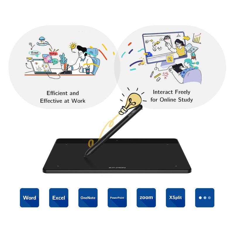 XP Pen Deco Fun Graphic Tablet 6*4 Inch For Drawing OU Online Education Compatible With Android Linux Windows Chrome_voghion.com