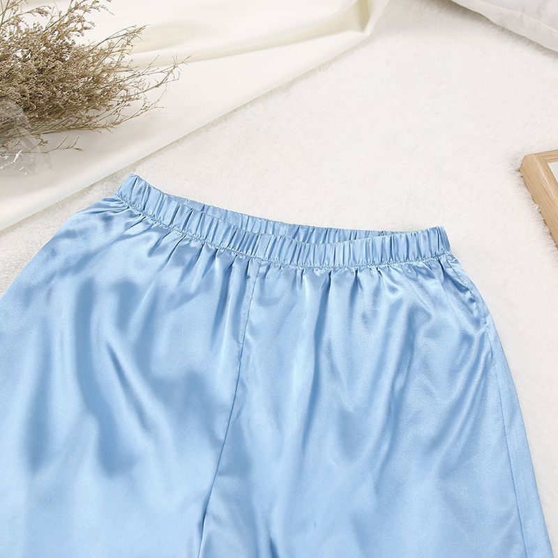 Abbigliamento donna camicia da notte pantaloni larghi e comodi seta casual signore casa vestiti abito francese_voghion.com