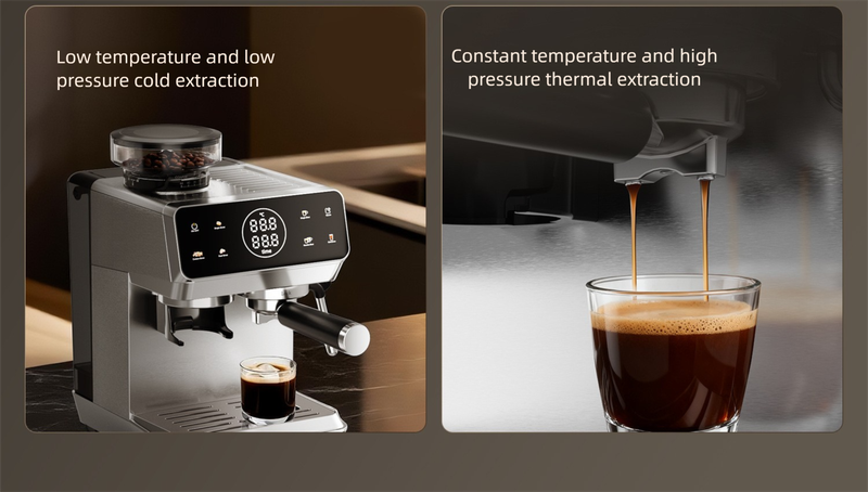 CAFELFFE Home Piccola macchina per caffè americano semiautomatica italiana con doppia estrazione integrata a caldo e a freddo_voghion.com