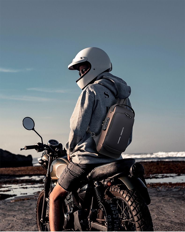Brusttasche für Herren, Zahlenschloss, Fahrradtasche mit Diebstahlschutz, lässige Lauf- und Reisetasche im Freien, Gürteltasche, Sportrucksack mit einer Schulter zum Umhängen._voghion.com