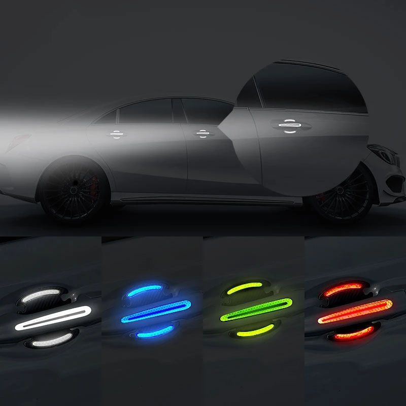 3M Automotive Door Handle Protector - Carbon Fiber Texture Anti-Scratch Film With Night Reflective Strips (Pre-Cut Universal Kit)_voghion.com