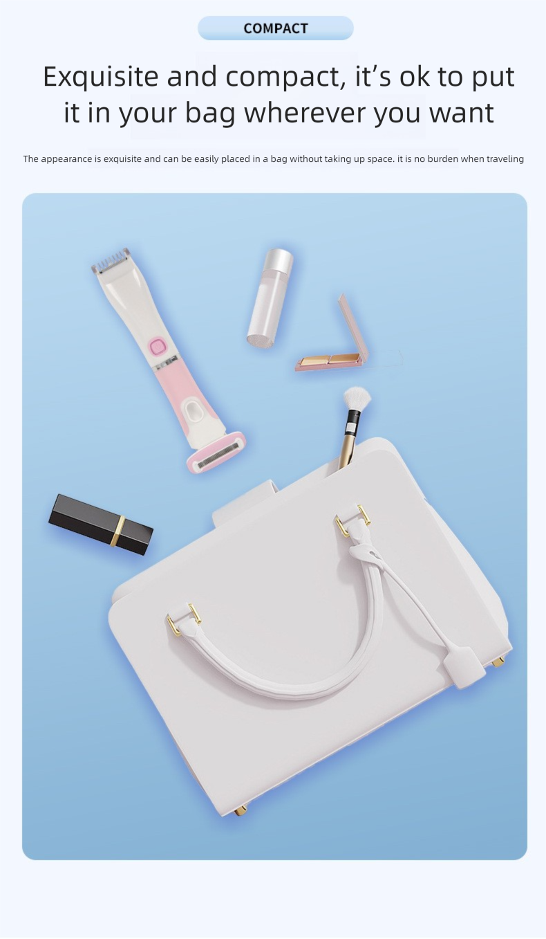 2-in-1-Elektrorasierer für Damen – Rasierer für den Intimbereich, wasserdicht, Doppelkopf-Schamhaarentferner_voghion.com