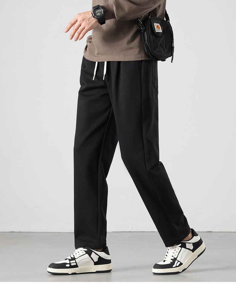 Pantaloni alla moda a gamba dritta casual per uomo, nuovi prodotti autunno inverno, pantaloni in cotone tencel lyocell, larghi e versatili da uomo_voghion.com