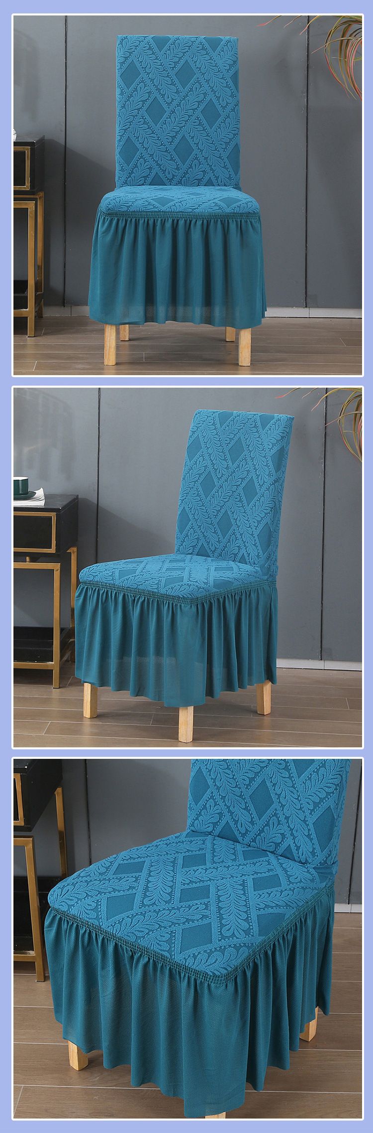 Rock Jacquard Stuhlbezug Einfarbig Europäischer Rattan Hotel Esszimmerstuhlbezug Home Stretch Stuhlbezug_voghion.com