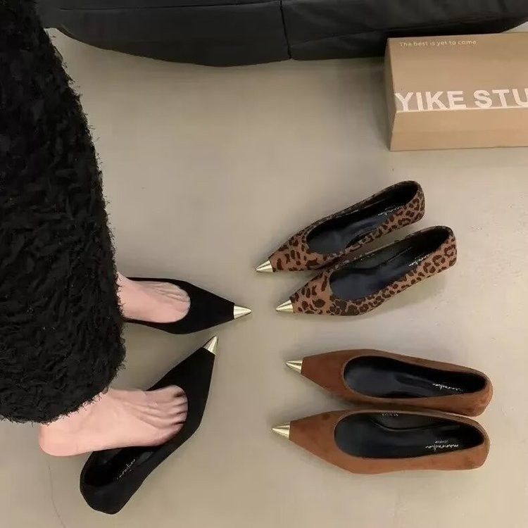Scarpe da donna con tacco a spillo, tacco a spillo, tacco alto, stile gattino, stile francese, scarpe con gonna profumata_voghion.com