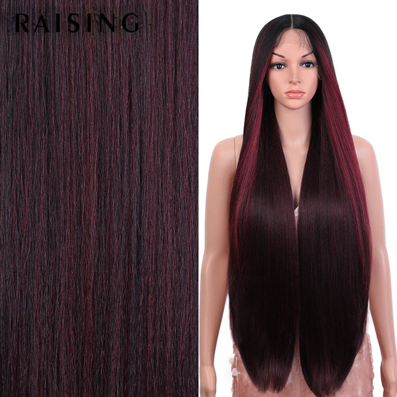 Front lace wig Rebecca wig female wavy long straight hair chemical fiber headgear explosive wig headgear wig_voghion.com