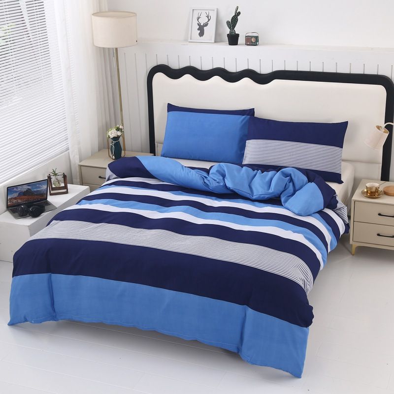 Conjunto de capa de edredom de algodão escovado de luxo estampado - roupa de cama macia tamanho casal/queen/king size para casa e dormitório universitário_voghion.com