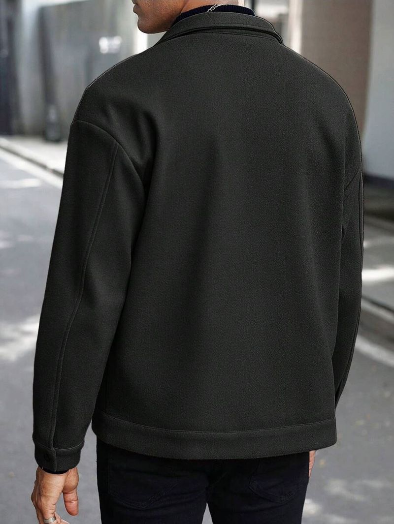 Herrenbekleidung Herren-Sakko aus Wollmischung mit Revers – Business Casual Slim Fit Mantel (4 Farben, S-XXXL)_voghion.com