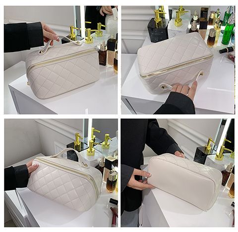 New Large Capacity Makeup Quilted Simple Ins Style Storage Travel Portable Toiletry Bag_voghion.com