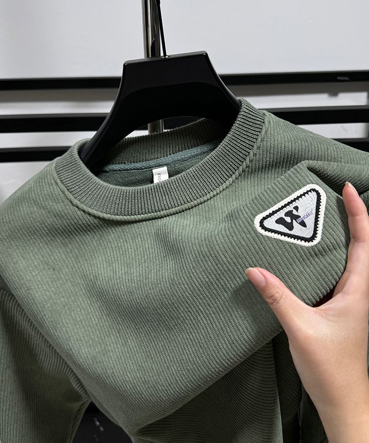 Herren-Winter-Sweatshirt mit Rundhalsausschnitt und Fleecefutter – Weicher und dicker Orion-Strickpullover für lässiges Lagen-Outfit, atmungsaktiv und wärmend_voghion.com