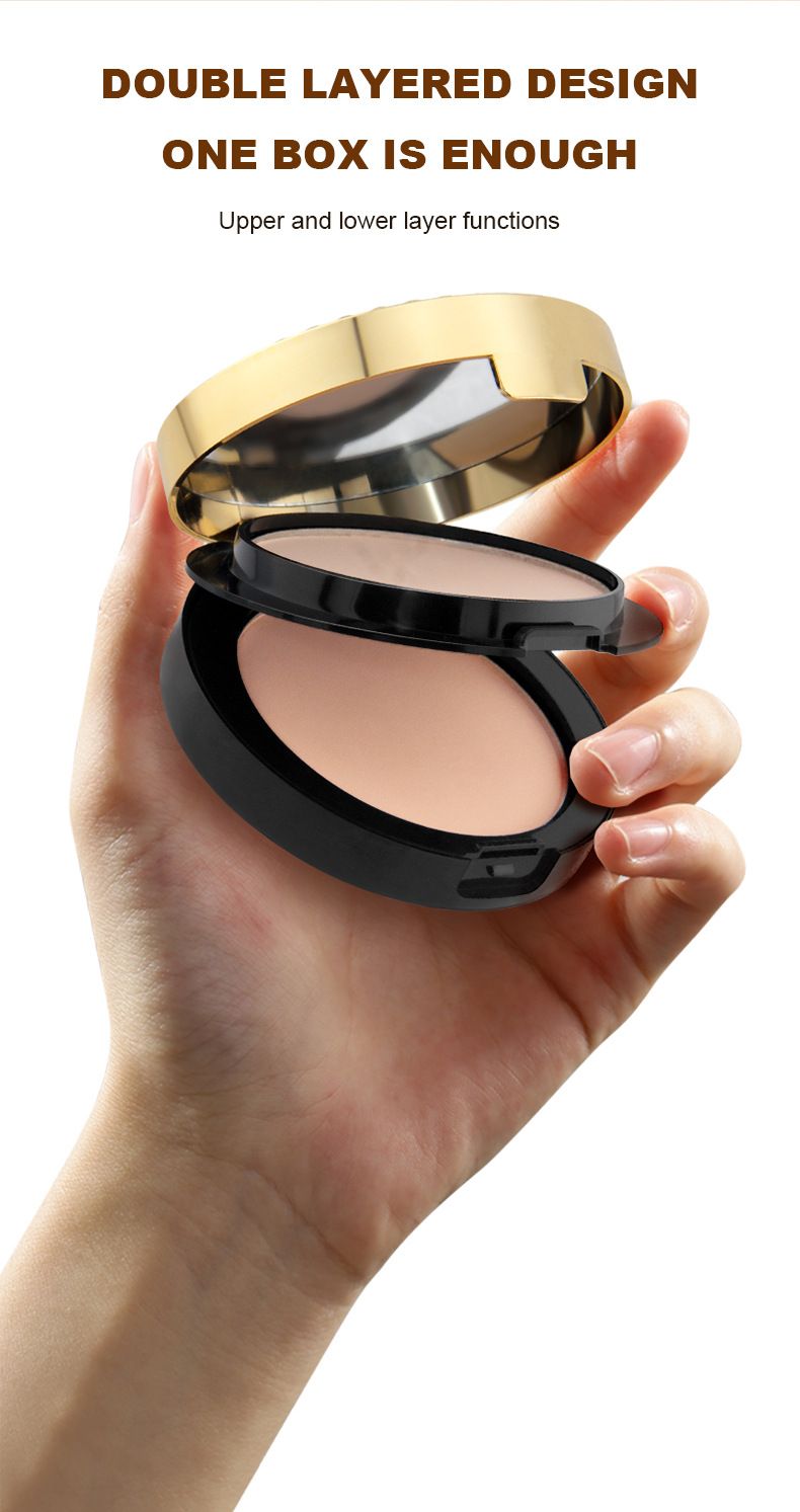 Bellezza e salute PAGINA VINE Peacock Gold Diamond Cipria compatta riparatrice per il viso a doppio strato, naturale e rinfrescante, a lunga durata, senza polvere_voghion.com