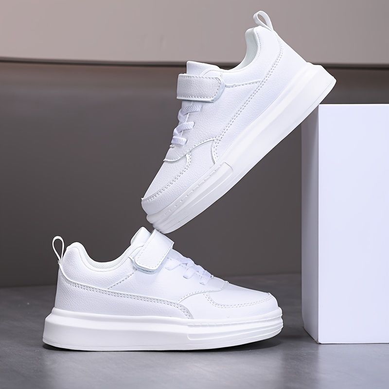 Boy's Solid Skate Shoes, Lace Up Comfy Non Slip Stree Style Sneakers For All Seasons Outdoor Workout Activities_voghion.com