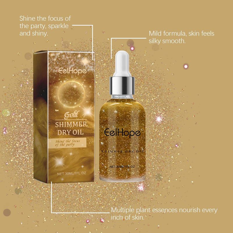 EELHOPE Golden Party Body Flash Oil Party Glänzende Haut Körper Schlüsselbein Haut Sternenhimmel Flash Oil_voghion.com