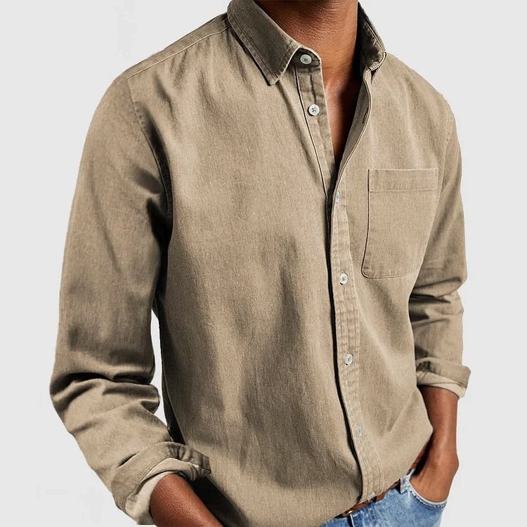 Nuova camicia da uomo a maniche lunghe con colletto rovesciato 2024_voghion.com