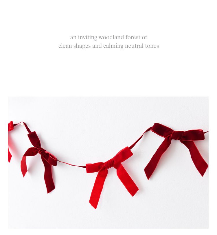 Nœud en velours de Noël NUCHI - Décoration à suspendre pour bannière de fête d'anniversaire_voghion.com