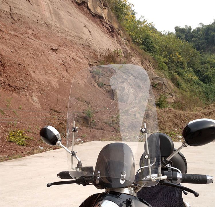 Parabrezza anteriore per scooter elettrico Lingying di grandi dimensioni, trasparente, HD, adatto a tutte le stagioni_voghion.com