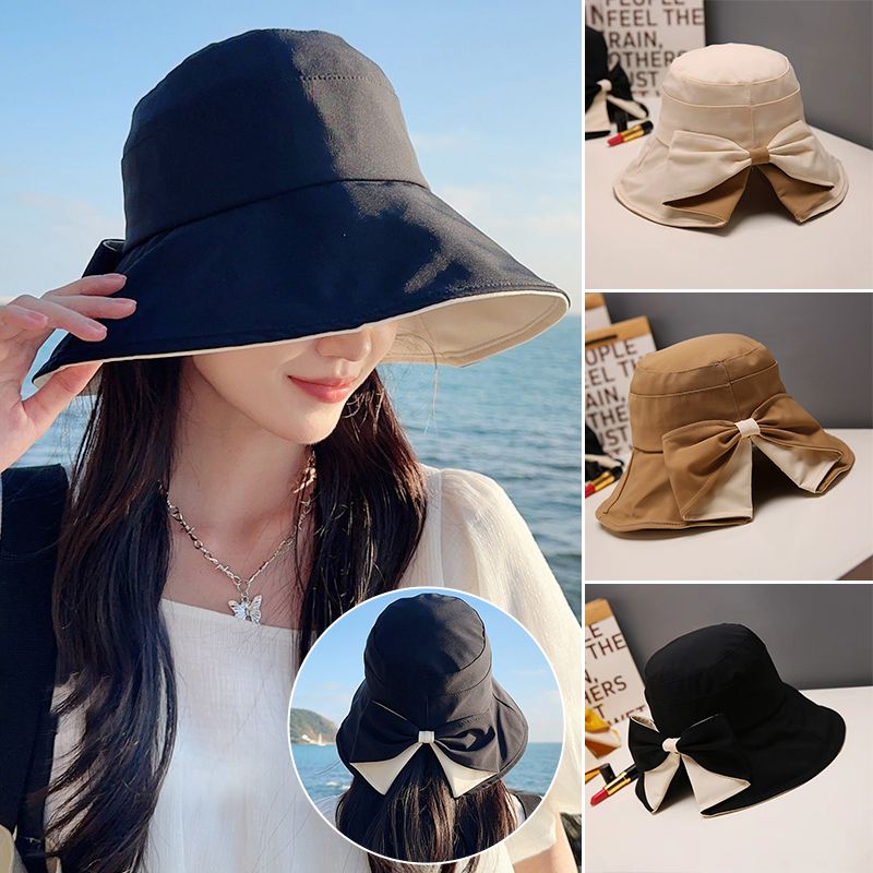 Cappelli da pescatore estivi da donna, con tesa larga, protezione UV, stile coreano, casual, alla moda_voghion.com