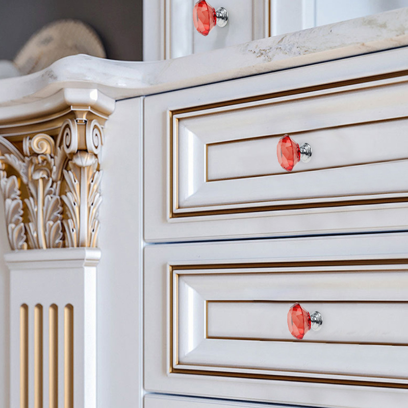 10pcs 30mm Colorful Crystal Cabinet Knobs And Handles Kitchen Handles Drawer Knobs Diamond Dresser Pulls Furniture Knob_voghion.com