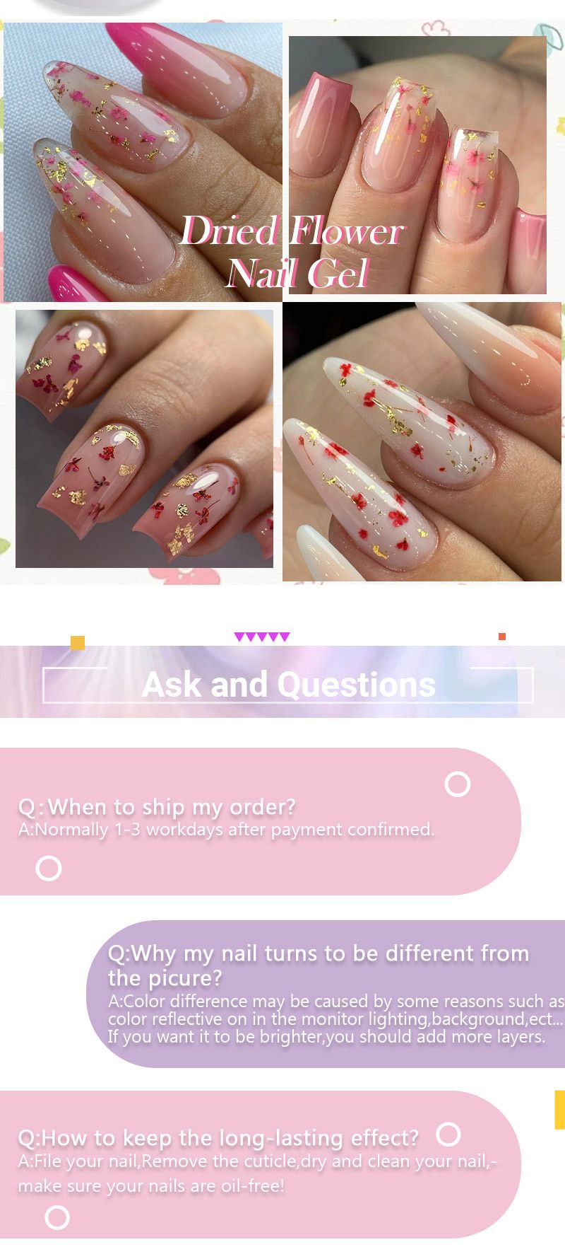 Neues Nagelgel mit Kristallfunktion – Getrocknetes Blumengel in transparenter Feenserie für Nagelkunst_voghion.com