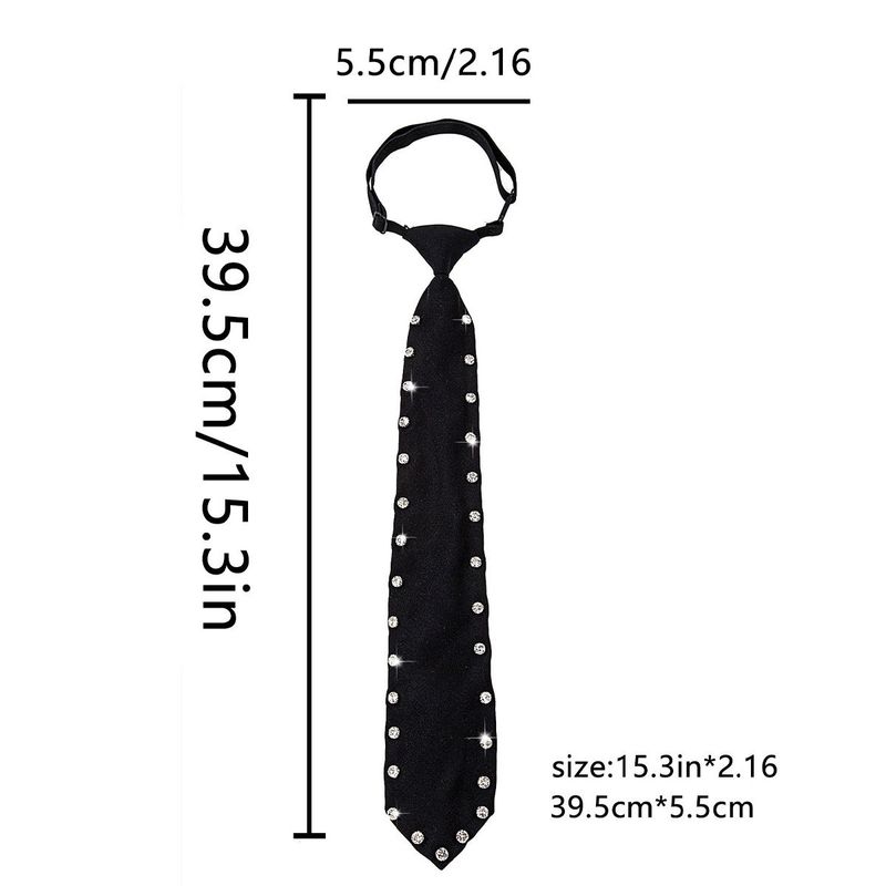 Camicia da abito, cravatta, accessorio per abbigliamento, stile college, versatile, nuova moda con strass neri_voghion.com