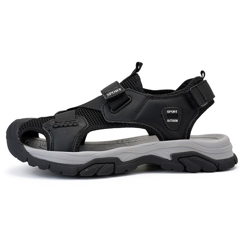 Scarpe da spiaggia per esterni di qualità imbattibile, sandali con suola morbida, sandali estivi con punta oversize per uomo, da indossare all'aperto in vera pelle_voghion.com