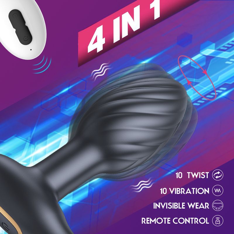 Philips Kabellose Fernbedienung Unisex Silikon-Spiralmuster Analplug Prostata-Massageprodukte_voghion.com