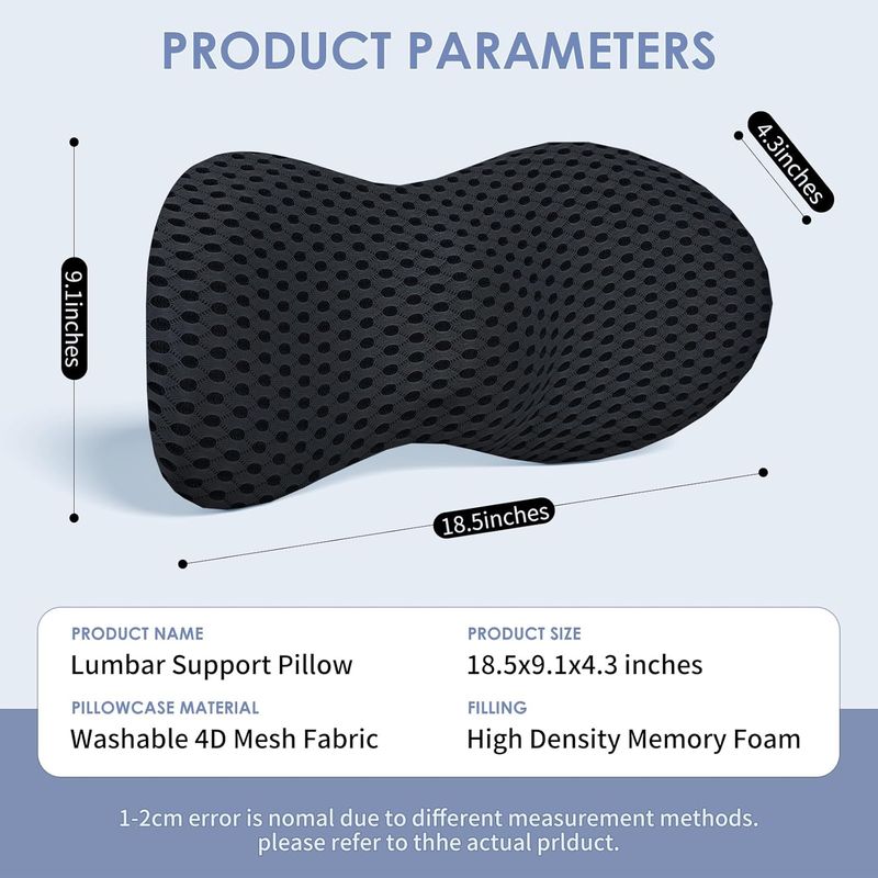 Cuscino di supporto lombare, cuscino per alleviare il dolore lombare, poltrona reclinabile ergonomica e cuscino lombare multifunzionale_voghion.com
