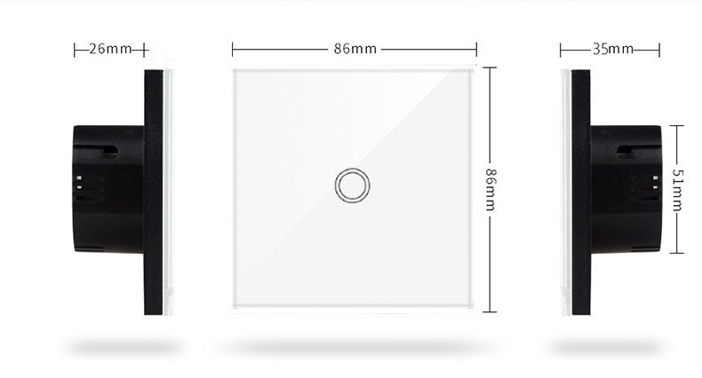 Interruttore touch Szaoju EU AC100-240V Pannello retroilluminato a LED in cristallo temperato Interruttori sensoriali da parete 1/2/3 gang_voghion.com