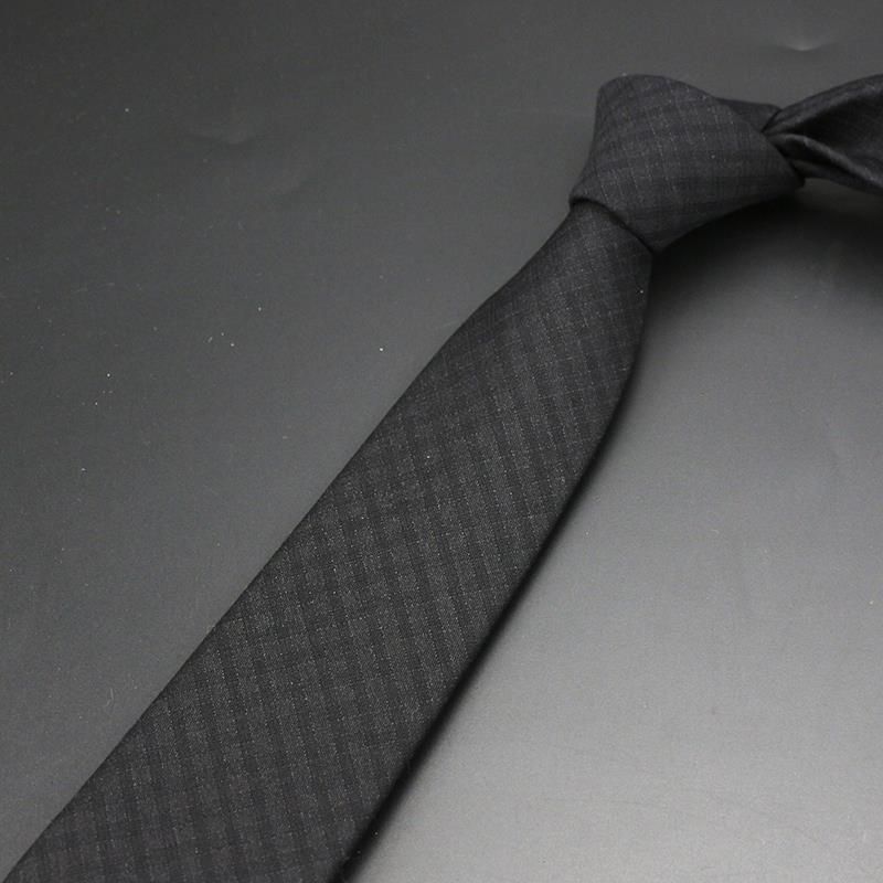 Cravatta da uomo formale, professionale, da 7,5 cm, a quadri grigi, a righe blu, basic, versatile, casual per studenti_voghion.com