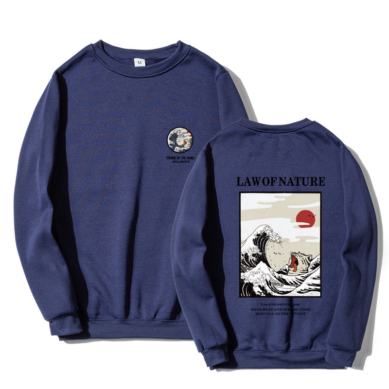 Trendy brand funny cat wave autumn and winter men and women leisure fleece sweater pullover Hoodie sweater men_voghion.com