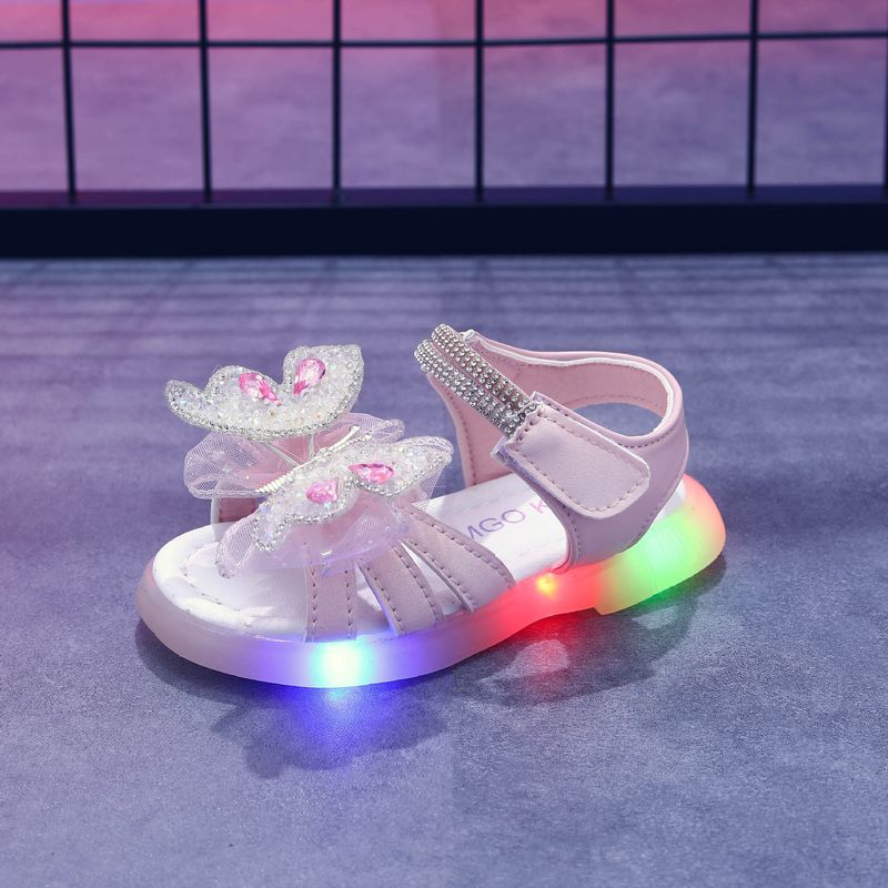Sommer Neue kinder Sandalen Mädchen Beleuchtete Sandalen Leuchtenden Bogen Prinzessin Licht Up Schuhe_voghion.com