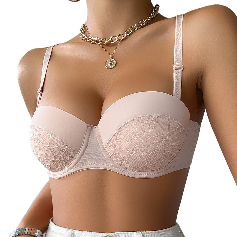 sexiga push-up underkläder för tjejer med stora bröst för att hålla upp de sekundära brösten, justerbar spetsbh_voghion.com